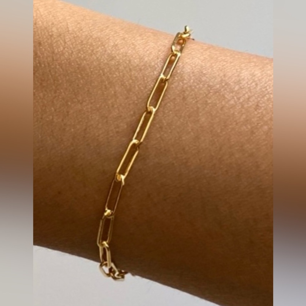 Gold Paperclip Chain Bracelet 14k Gold filled